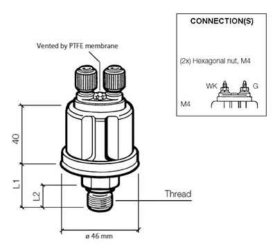 VDO Pressure sender 0-10 Bar